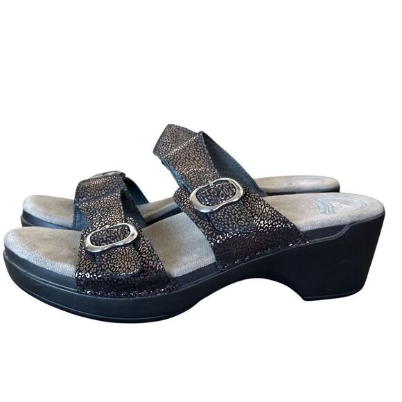 DANSKO Sophie Leather Sandals Black/Bronze Size 40 US Size 9.5-10 - Picture 5 of 10